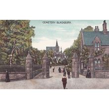 Blackburn Cemetary Lancashire Lancs Antique Postcard