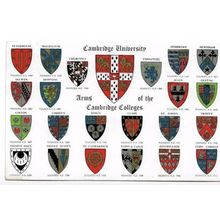 Postcard UK Cambridgeshire Cambridge University coats of arms of colleges 1976