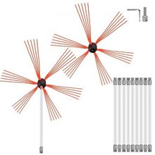 Chimney Sweep Kit 33FT Length, Chimney Brush Kit with 10 Nylon Flexible Rods...