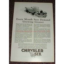 1925 Chrysler Six Car Ad, Demand Growing Greater!!