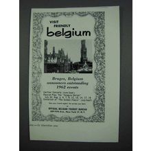 1962 Belgium Tourism Ad - Visit Friendly Belgium