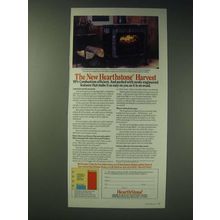1989 Hearthstone Harvest Stove Ad - 91% Combustion-Efficient