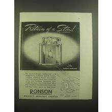 1946 Ronson Whirlwind Cigarette Lighter Ad - Return of a Star