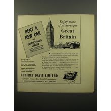 1950 Godfrey Davis Limited Ad - Enjoy more of picturesque Great Britain