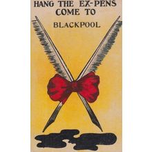 Blackpool Hanging Pens Money Joke 1913 Antique Lancashire Comic Humour Postcard