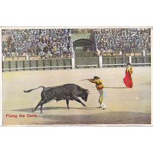 Fixing The Darts Fun Bullfight Bullfighting Antique Spanish Postcard