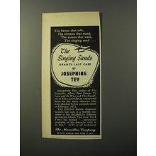 1953 The Macmillan Company Book Ad - The Singing Sands Grant's Last Case