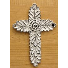 White Antiqued Cast Iron Cross Set of 2