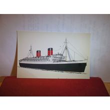 LINER QUEEN ELIZABETH, SHIP unused postcard Collector's card =