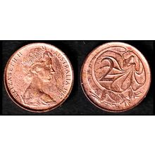 Australia Two Cent 1967 Used Coin Frilled neck-lizard, 2c QE II