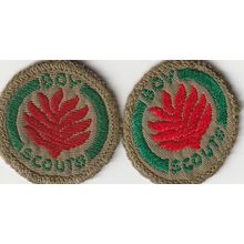 Scout Badges UK Pre 67 Scout Proficiency 2 x Fireman Brown Backs - Used (PF11)