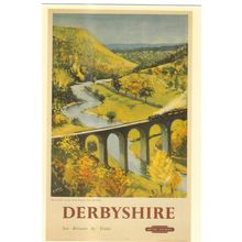 RAIL ADVERTISING BRITISH RAILWAYS DERBYSHRE CARD NO P42