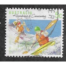 AUS 1989 5c 'SPORTS - KAYAKING AND CANOEING' (PERF 13.5) FINE USED (EBID67-298)