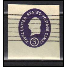 Used U534 3c George Washington Very Fine Cut Square Z2865