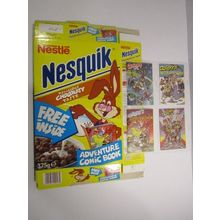 Nestle 1995 Nesquik Quiky`s Adventures Cereal Box Set of 4 Adventure Books