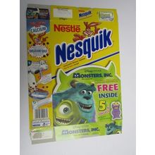 Nestle Nequik 2001 Cereal Box Monsters Inc 375g Box only