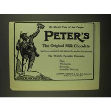 1908 Peter's Milk Chocolate Ad - Direct Vote of People