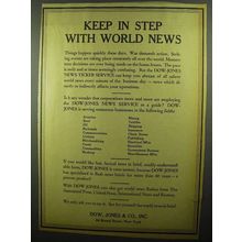 1942 Dow Jones Ad - Keep in Step With World News