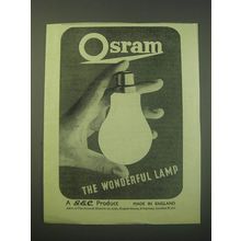 1942 G.E.C. Osram Lightbulb Ad - Osram The Wonderful Lamp