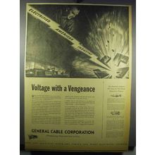 1942 General Cable Corporation Ad - Voltage Vengeance