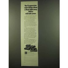 1974 Dual 1214, 1216, 1218 and 1229 Turntables Ad