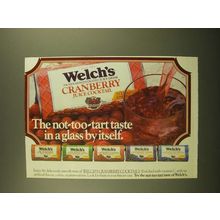1988 Welch's Cranberry Juice Cocktail Ad - Not-Too-Tart Taste