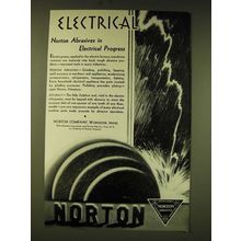 1935 Norton Abrasives Ad - Electrical Norton Abrasives in Electrical Progress