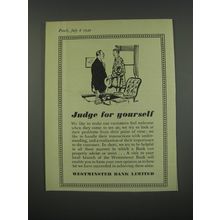 1949 Westminster Bank Limited Ad - Judge for yourself