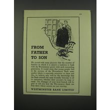 1949 Westminster Bank Limited Ad - From father to son