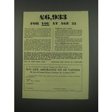 1949 Sun Life Assurance Co. of Canada Ad - £6,933 for you at age 55
