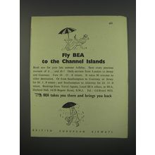 1949 BEA British European Airways Ad - Fly BEA to the Channel Islands