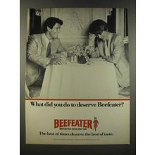 1986 Beefeater Gin Ad - What Did You Do To Deserve Beefeater?