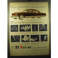 1951 Kaiser DeLuxe 4-Door Sedan Ad - One glance and you know it's the newest