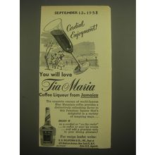 1958 Tia Maria Coffee Liqueur Ad - Cordial Enjoyment