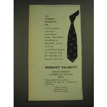 1974 Robert Talbott Crossed Racquets Tie Advertisement
