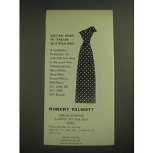 1974 Robert Talbott Polka Dot Tie Ad - Dotted dash in Italian silk foulard