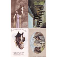 A Bit Of Old England Birthday Actress 4x Antique Horse Postcard s