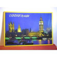HOUSES OF PARLIAMENT BY NIGTHT, LONDON. unused postcard by T B. =