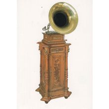 First Gramophone To Play 12" Records Rare Museum Library Postcard
