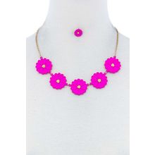 Fashion Cute Multi Tender Flower Necklace And Earring Set