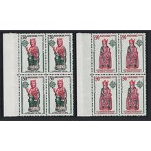 Andorra Fr. Church Sculptures Europa CEPT 2v Block of 4 1974 MNH SG#F256-F257