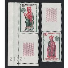 Andorra Fr. Church Sculptures Europa CEPT 2v Bottom Coin Margins 1974 MNH
