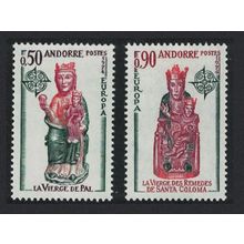 Andorra Fr. Church Sculptures Europa CEPT 2v 1974 MNH SG#F256-F257