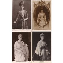 Queen Mary Alexandra 4x Rotary Tucks Old Real Photo Postcard s
