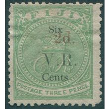 Fiji 1875 2d on 6c on 3d green SG23 unused