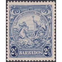 Barbados 1938 2½d Blue with Mark on Central Ornament