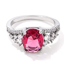 3.25ct. Rhodium Plated Raspberry Sparkle CZ Ring