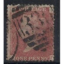 1858 SG43 1d Red Plate 164 Good Used Check Letters "IF".