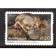 AUSTRALIA: 2023 NATIVE ANIMALS, $1.20 PLATYPUS USED SELF-ADHESIVE STAMP. 028/29