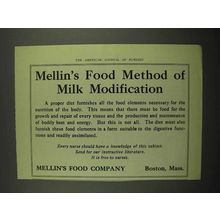 1918 Mellin's Baby Food Ad - Method Milk Modification